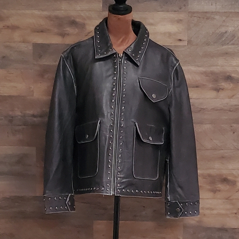 Nwt Found Black Leather Moto Jacket BRAND NEW WITH TAGS - Picture 5 of 9